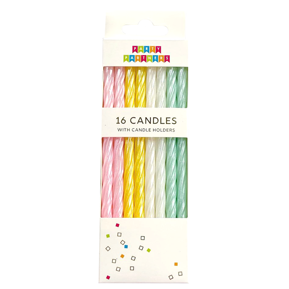Pearl Pastel Spiral 16 Candle Set